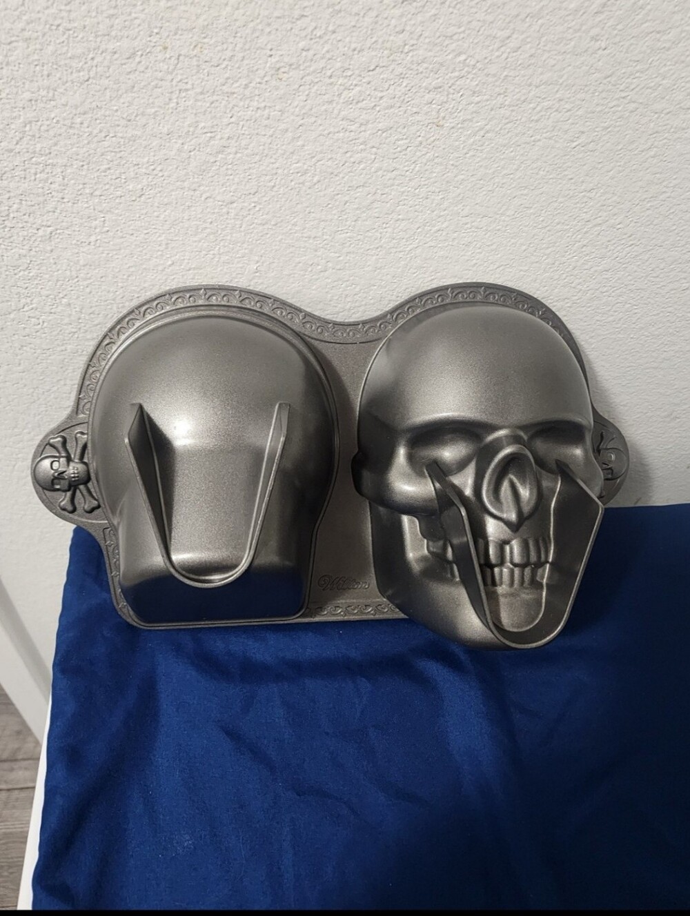 Wilton Metallic Gray Skull & Helmet Cake Mold
